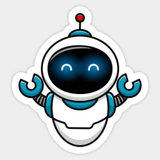 Cute Robot Cartoon Vector Icon Illustration Sticker